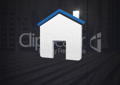 Home icon symbol and dark background