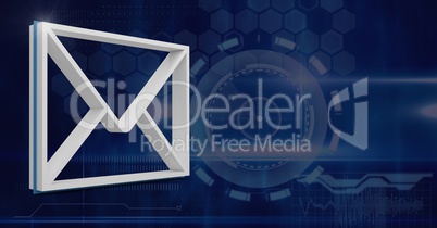 3D email message icon with blue background