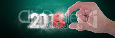 Composite image of cropped hand of businessman gesturing