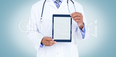 A doctor showing digital tablet