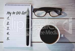 Composite image of to do list from 1 to 5