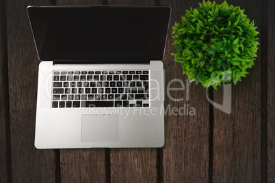 Laptop on table