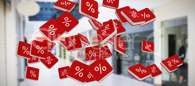 Composite image of percent sign vector icon