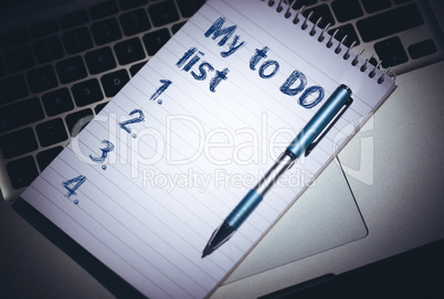 Composite image of to do list from 1 to 5