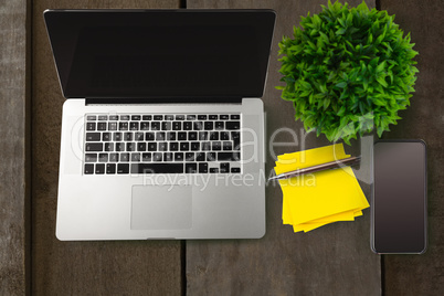 Laptop on table