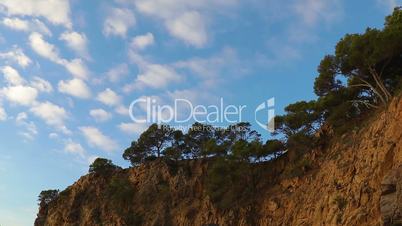 Detail of the Spanish coast at summer (Catalonia,Costa Brava), time lapse