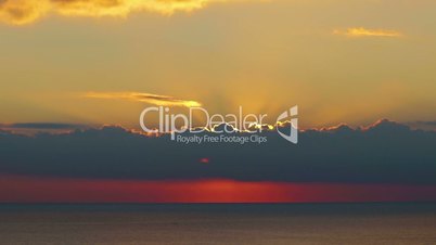 Beautiful sunrise over the ocean in Spain, time-lapse