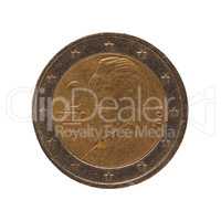 2 euro coin, European Union, Austria isolated over white