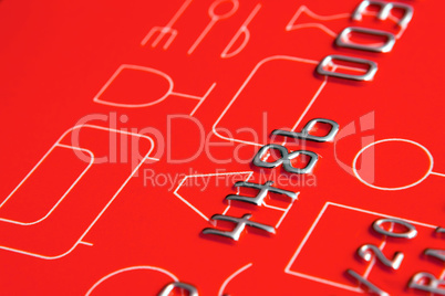 Detail of red credit card