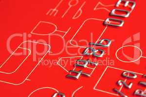 Detail of red credit card