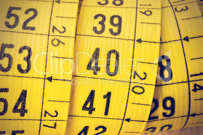 Tailor measuring tape close up.