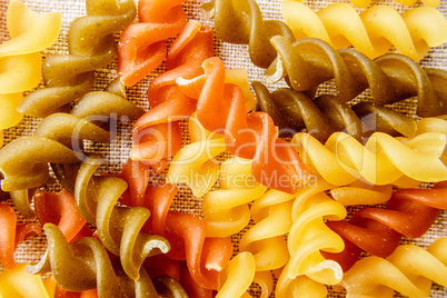 Uncook fusilli background.