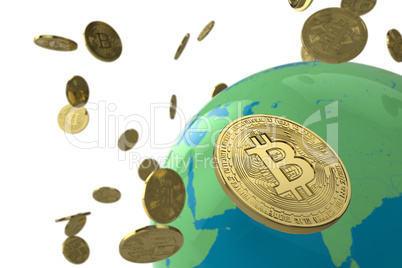 Bitcoin coin globe