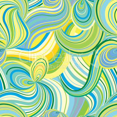 Abstract wave line seamless pattern. Grid swirl wavy background.