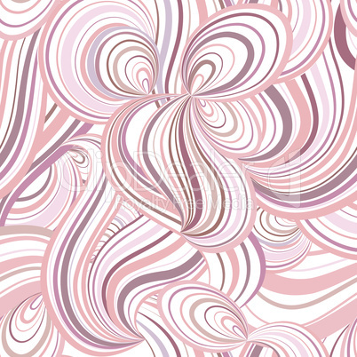 Abstract wave line and loops seamless pattern. Grid swirl wavy o