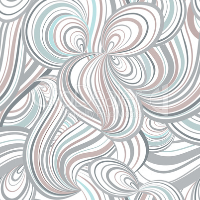 Abstract wave line and loops seamless pattern. Grid swirl wavy o