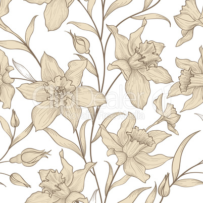 Floral seamless pattern. Flower background. Floral tile ornament