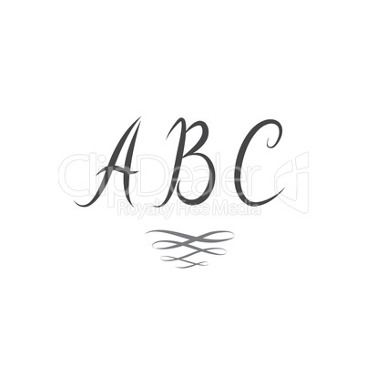 ABC. Latin Letters Alphabet Swirl Single Line. Handwritten Vinta