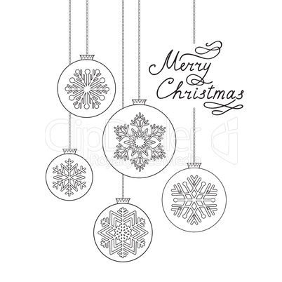 Christmas background with handwritten greeting lettering. Happy