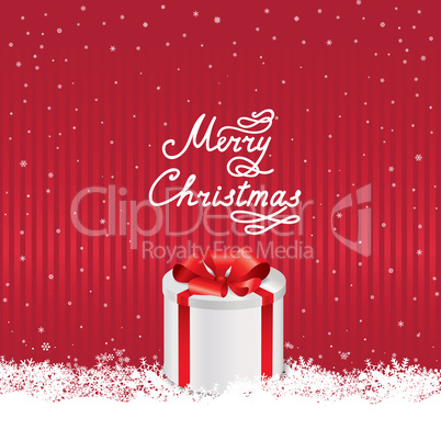 Christmas snowfall background with handwritten greeting letterin