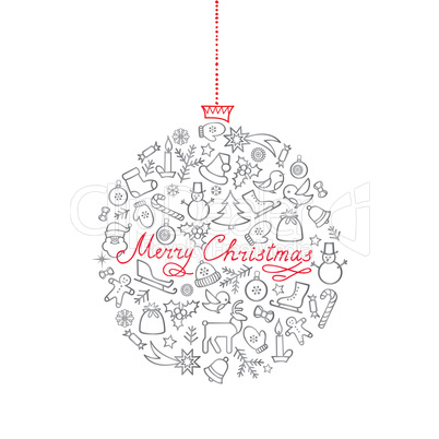 Christmas background. Doodle winter Christmas holiday greeting c