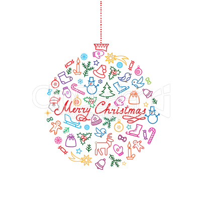 Christmas background. Doodle winter Christmas holiday greeting c