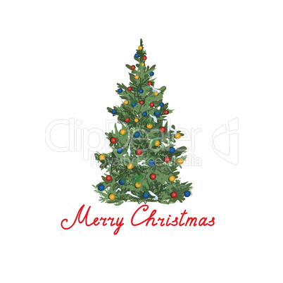 Christmas tree background. Winter Holiday greeting card