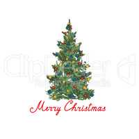 Christmas tree background. Winter Holiday greeting card