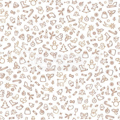 Christmas icon pattern. Winter Holiday tile background