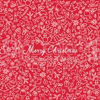 Christmas Icon Pattern. Happy Winter Holiday Card