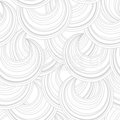Abstract white circle line chaotic seamless pattern