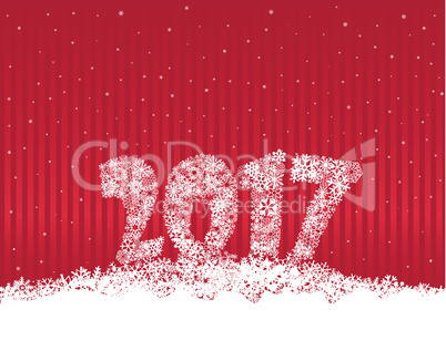 Christmas background, 2017. Holiday snow greeting card