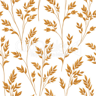 Floral pattern with leaves. Ornamental seamless background. Natu