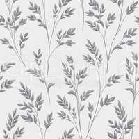 Floral pattern with leaves. Ornamental herb branch seamless back