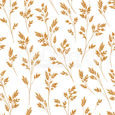 Floral pattern with leaves. Ornamental seamless background. Natu