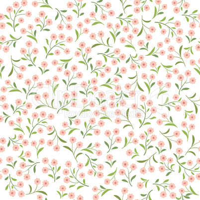 Floral  tile pattern. Leaves and flowers. Nature Herb background