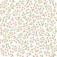 Floral  tile pattern. Leaves and flowers. Nature Herb background