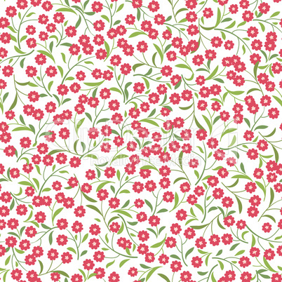 Floral tile pattern. Leaves and flowers. Nature Herb background.