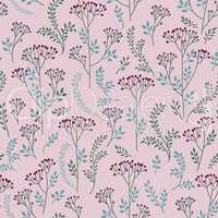 Floral tile pattern. Leaves, berries and flowers. Nature Herb ba