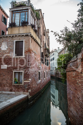 Beautiful photo canal of Venice , Italy .