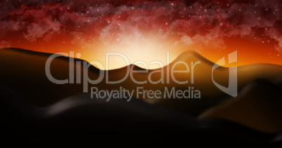 The Judean Desert With Cloud Starry Sky Background Illustration