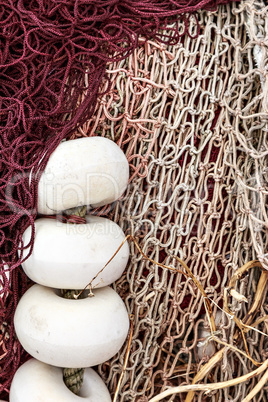 Fishing net with corks.