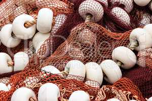 Fishing nets with corks.