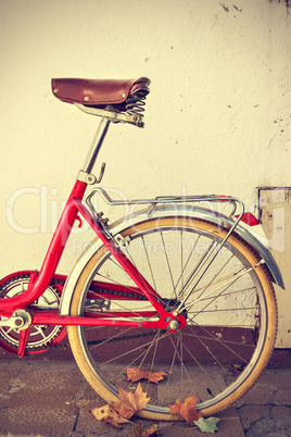 Old retro bicycle. Vintage style.