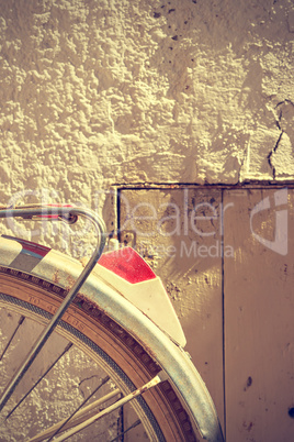 Retro bicycle wheel detail. Vintage style.