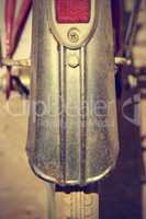 Retro bike fender detail. Vintage style.