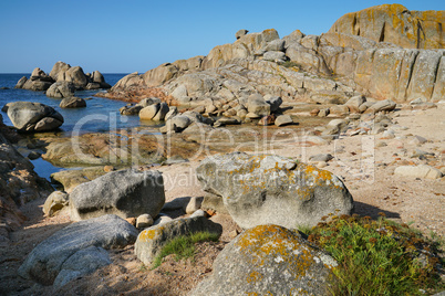 Küstenlandschaft bei O Grove, Galicien, Spanien