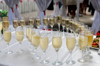 a few glasses of champagne