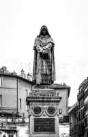The bronze statue of philosopher Giordano Bruno in Rome