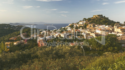 Begur with Castle, a typical Spanish town in Catalonia, Spain